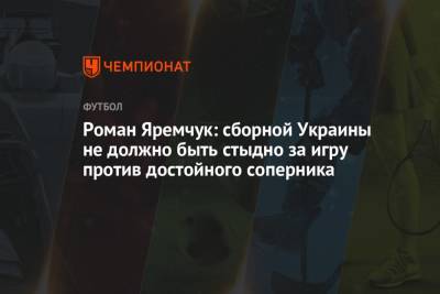Роман Яремчук: сборной Украины не должно быть стыдно за игру против достойного соперника