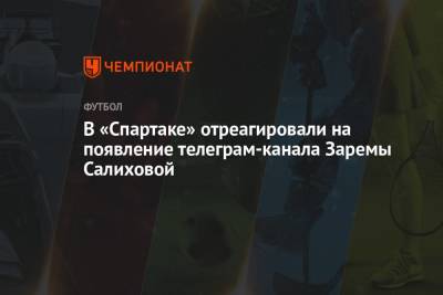 В «Спартаке» отреагировали на появление телеграм-канала Заремы Салиховой