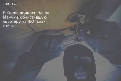 В Киеве поймали банду Мамуки, обчистившую квартиру на 150 тысяч гривен
