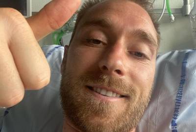 Переживший остановку сердца футболист Кристиан Эриксен сделал селфи в больнице