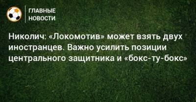 Николич: «Локомотив» может взять двух иностранцев. Важно усилить позиции центрального защитника и «бокс-ту-бокс»