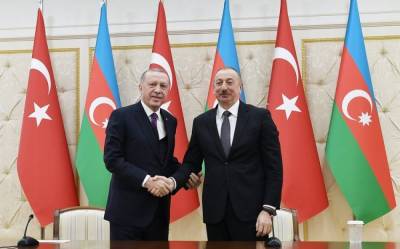 Президент Азербайджана Ильхам Алиев встретил Президента Турции Реджепа Тайипа Эрдогана в Физулинском районе