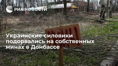 В ДНР заявили, что в Донбассе два украинских силовика подорвались на собственных минах