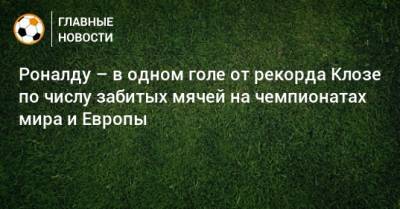 Роналду – в одном голе от рекорда Клозе по числу забитых мячей на чемпионатах мира и Европы