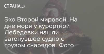 Эхо Второй мировой. На дне моря у курортной Лебедевки нашли затонувшее судно с грузом снарядов. Фото