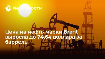 Цена на нефть марки Brent выросла до 74,64 доллара за баррель после публикации о запасах в США
