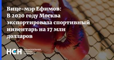 Вице-мэр Ефимов: В 2020 году Москва экспортировала спортивный инвентарь на 17 млн долларов
