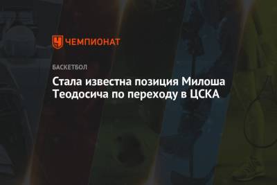 Стала известна позиция Милоша Теодосича по переходу в ЦСКА