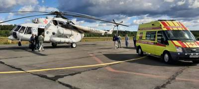 Пенсионерку с ожогами вертолет санавиации перевез из Карелии в Санкт-Петербург