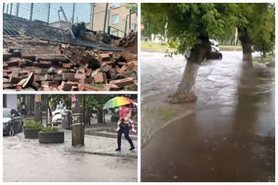 Погода разошлась в Украине, видео: посмывало асфальт и улицы превратились в бурные потоки
