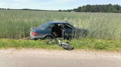 В Вилейском районе 8-летний велосипедист попал под колеса авто