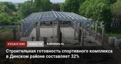 Строительная готовность спортивного комплекса в Динском районе составляет 32%
