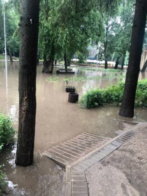 Центральный парк Воронежа закрыли из-за затопления территории после ливня