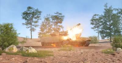 На Украине показали видео с уничтожением нарисованного российского танка Т-90