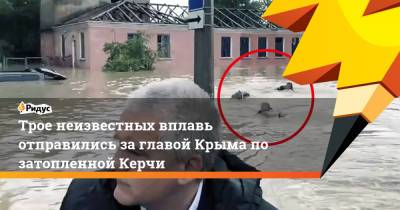 Трое неизвестных вплавь отправились за главой Крыма по затопленной Керчи