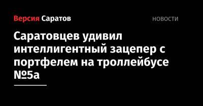 Саратовцев удивил интеллигентный зацепер с портфелем на троллейбусе №5а