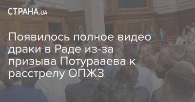 Появилось полное видео драки в Раде из-за призыва Потурааева к расстрелу ОПЖЗ