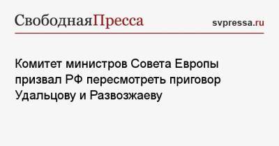 Комитет министров Совета Европы призвал РФ пересмотреть приговор Удальцову и Развозжаеву