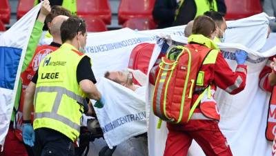Матч Евро-2020 Дания — Бельгия был приостановлен на десятой минуте в честь Эриксена