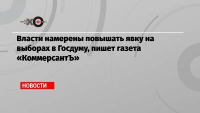 Власти намерены повышать явку на выборах в Госдуму, пишет газета «КоммерсантЪ»