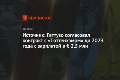 Источник: Гаттузо согласовал контракт с «Тоттенхэмом» до 2023 года с зарплатой в € 2,5 млн