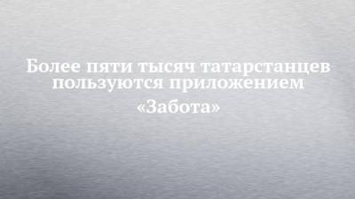 Более пяти тысяч татарстанцев пользуются приложением «Забота»