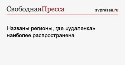 Названы регионы, где «удаленка» наиболее распространена