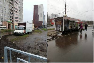 Незаконный ларек-фургон убрали с улицы Петрозаводска