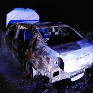 На трассе в Запорожской области загорелся автомобиль. Фото
