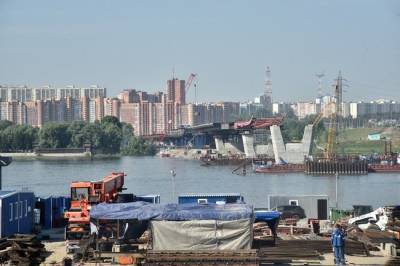 Пилон в виде буквы Н начали возводить строители Четвертого моста через Обь в Новосибирске
