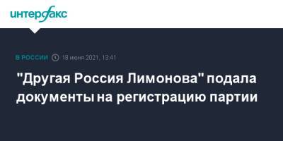 "Другая Россия Лимонова" подала документы на регистрацию партии