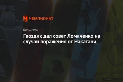 Гвоздик дал совет Ломаченко на случай поражения от Накатани