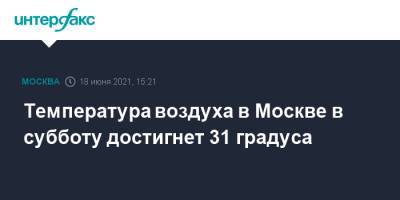 Температура воздуха в Москве в субботу достигнет 31 градуса