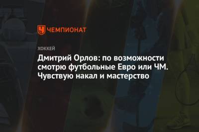 Дмитрий Орлов: по возможности смотрю футбольные Евро или ЧМ. Чувствую накал и мастерство