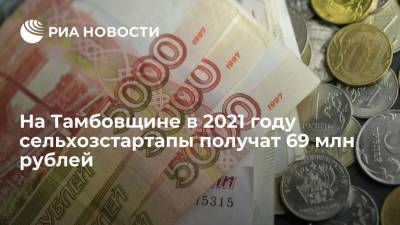 На Тамбовщине в 2021 году сельхозстартапы получат 69 млн рублей