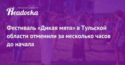 Фестиваль «Дикая мята» в Тульской области отменили за несколько часов до начала