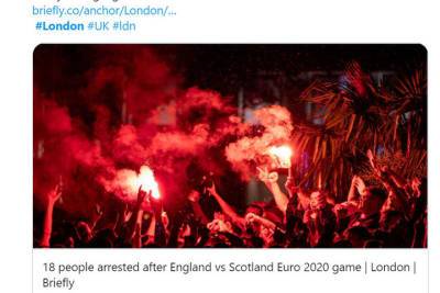 Фанаты сборных Англии и Шотландии устроили беспорядки после матча в Лондоне