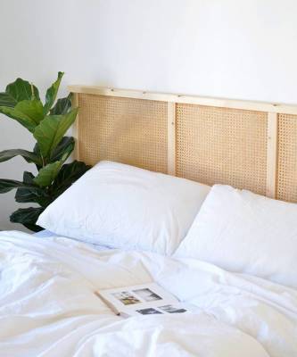 Плетеное изголовье: 20 идей для спальни