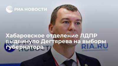 Хабаровское отделение ЛДПР выдвинуло Дегтярева на выборы главы региона в сентябре