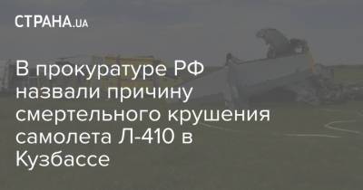В прокуратуре РФ назвали причину смертельного крушения самолета Л-410 в Кузбассе
