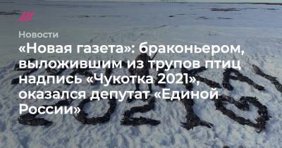 «Новая газета»: браконьером, выложившим из трупов птиц надпись «Чукотка 2021», оказался депутат «Единой России»