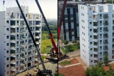 Китайские строители возвели 10-этажный жилой дом чуть больше, чем за один день