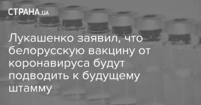 Лукашенко заявил, что белорусскую вакцину от коронавируса будут подводить к будущему штамму