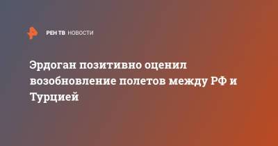 Эрдоган позитивно оценил возобновление полетов между РФ и Турцией