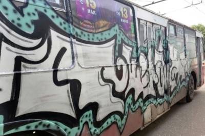 В Иванове вандалы разрисовали несколько троллейбусов на режимном объекте