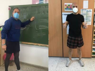 В Испании мужчины-учителя пришли на работу в юбке. Так они отреагировали на травлю детей в школе за одежду