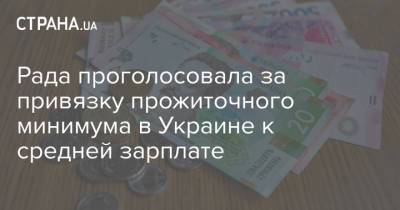 Рада проголосовала за привязку прожиточного минимума в Украине к средней зарплате