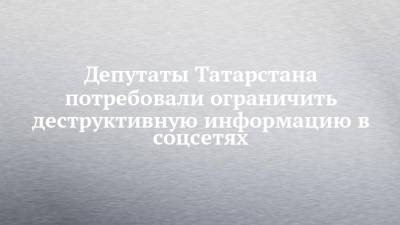 Депутаты Татарстана потребовали ограничить деструктивную информацию в соцсетях