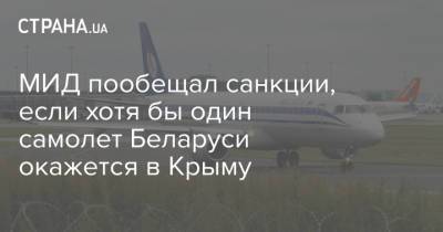 МИД пообещал санкции, если хотя бы один самолет Беларуси окажется в Крыму