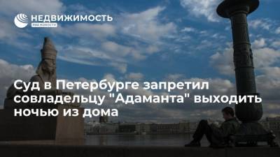 Суд в Петербурге запретил совладельцу "Адаманта" выходить ночью из дома